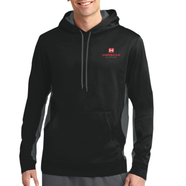   - Sport Wick ® Fleece Colorblock Hooded Pullover Thumbnail